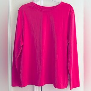 ATHLETIC WORKS LONG SLEEVE PINK WORK OUT TOP. Size XXXL (22). Pit to Pit 25”.